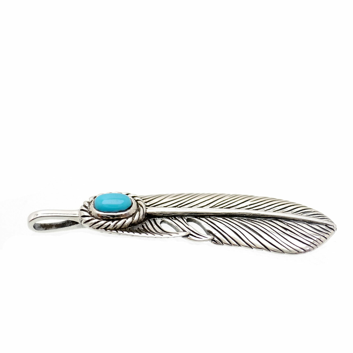 楽天市場】シルバー925 銀縄 ターコイズ フェザー ペンダントトップ