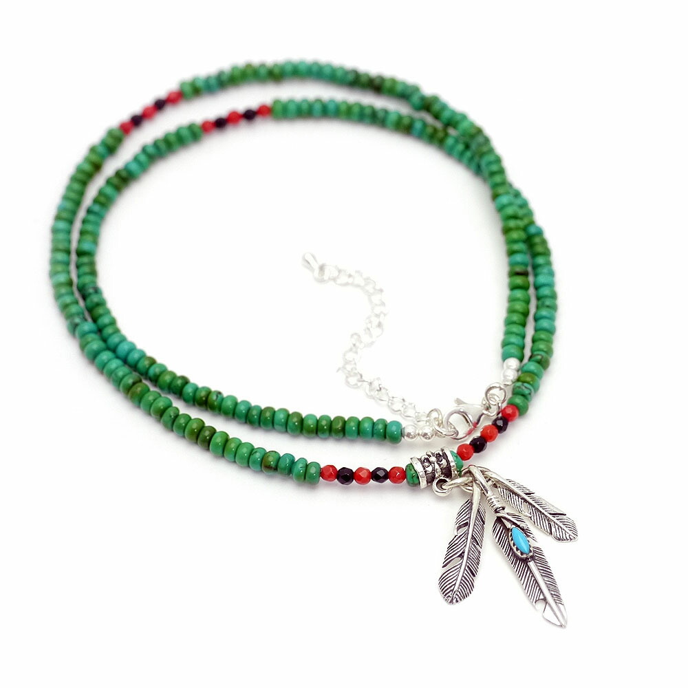 楽天市場】ma ハンドメイド風 ターコイズ ネックレス トリプル