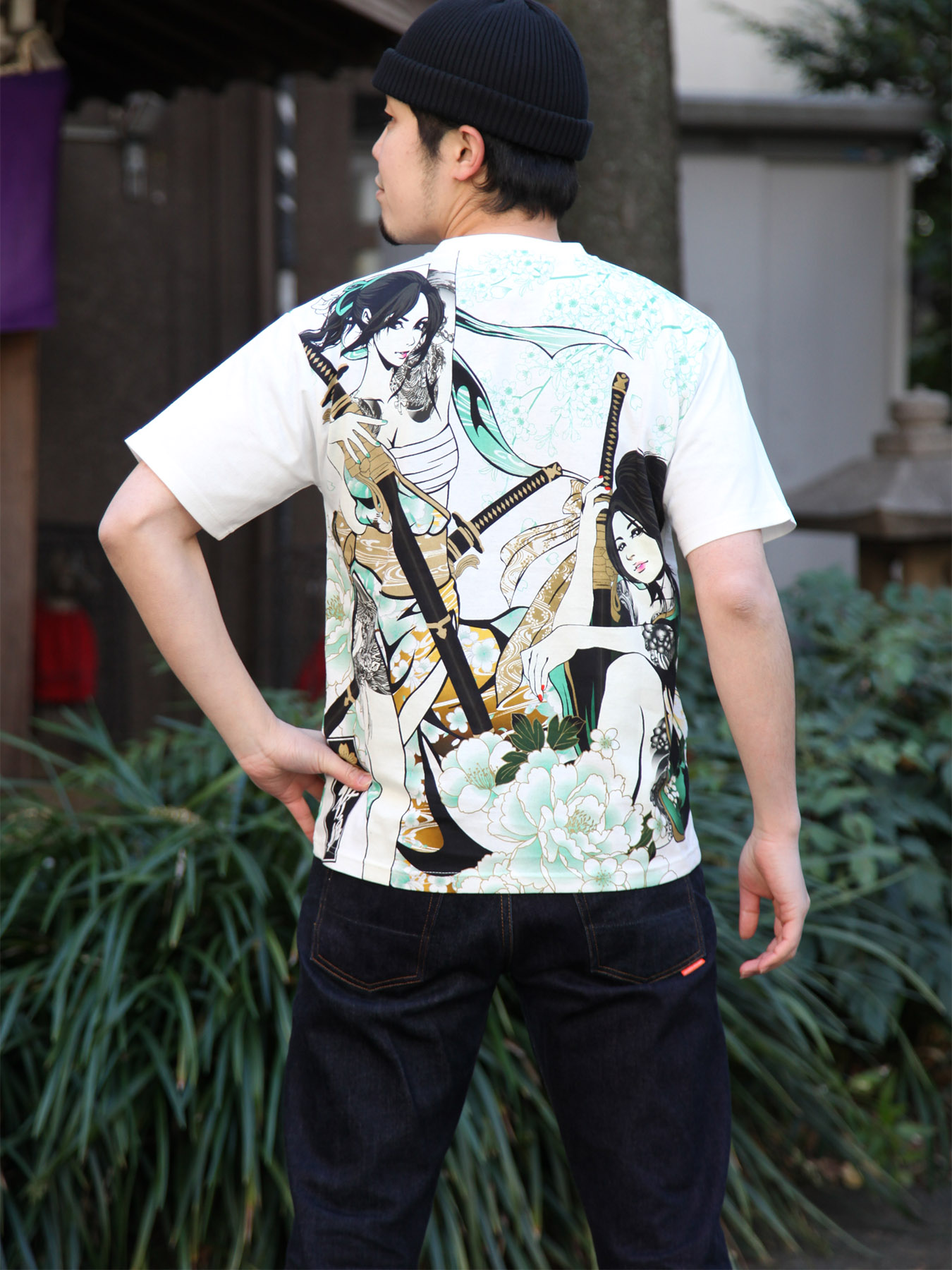 楽天市場】【抜刀娘】 妃那/穂乃花：誘い 刺繍入りプリント Tシャツ