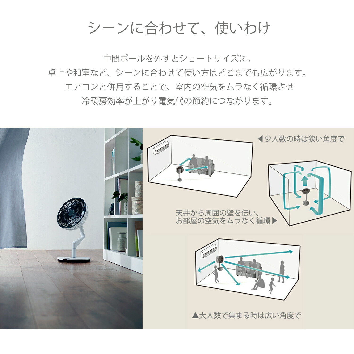 楽天市場】扇風機 サーキュレーター DCモーター スタイリッシュ扇風機