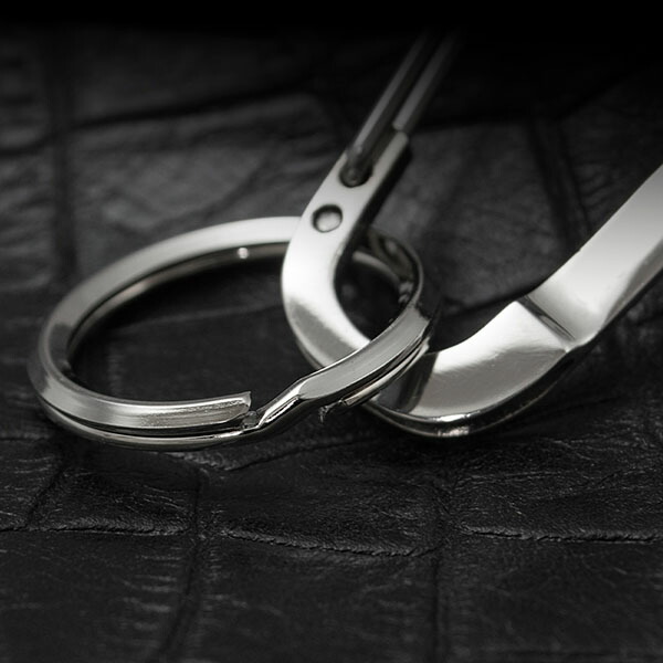 楽天市場】送料無料 カラビナ キーリング付き 名入れ 刻印 シルバー