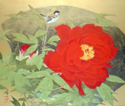 楽天市場】後藤順一 朱牡丹 日本画10号 : ギャラリーダッドアート