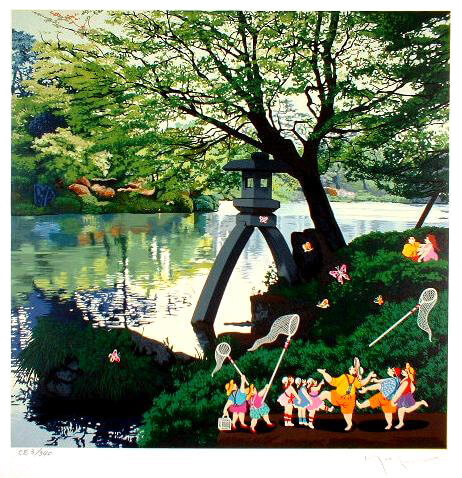 楽天市場】ヒロヤマガタ シルクスクリーン 1999 兼六園 日本の