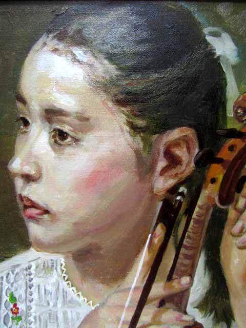 楽天市場】奥龍之介 バイオリンの少女 油彩8号 : ギャラリーダッドアート