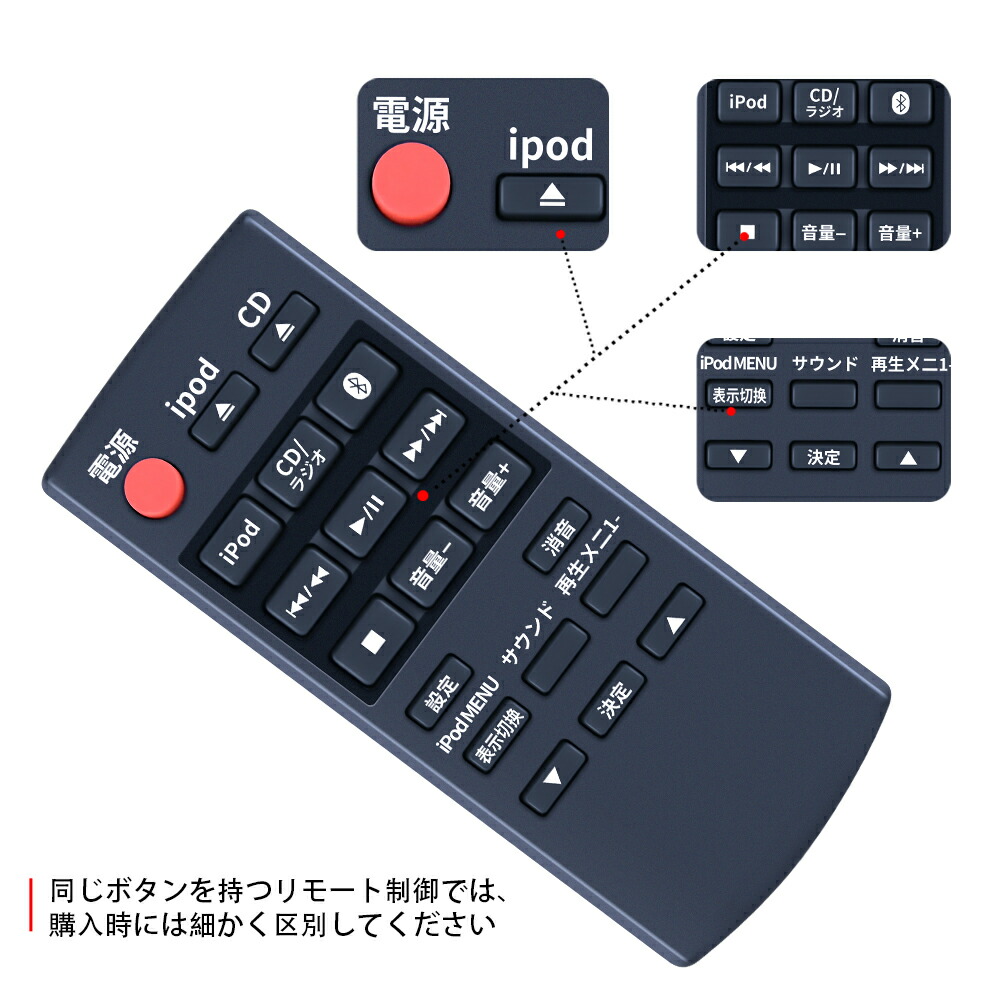 楽天市場】N2QAYC000087 コンパクトステレオシステム用リモコン for