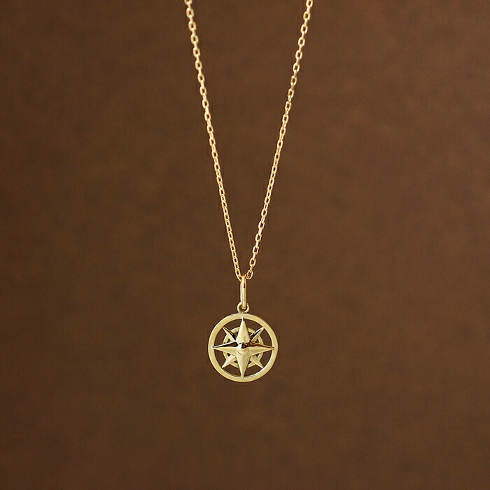 楽天市場】k18 ゴールド ネックレス コンパス チャーム 羅針盤 18金