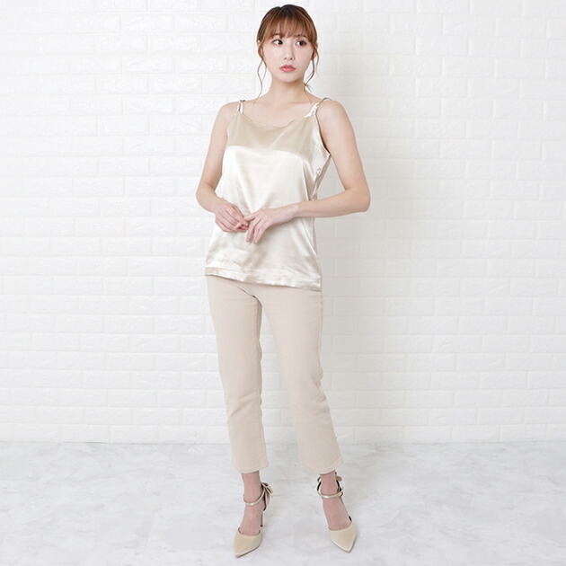 楽天市場】サテン キャミソール トップス インナー レディース 春 夏