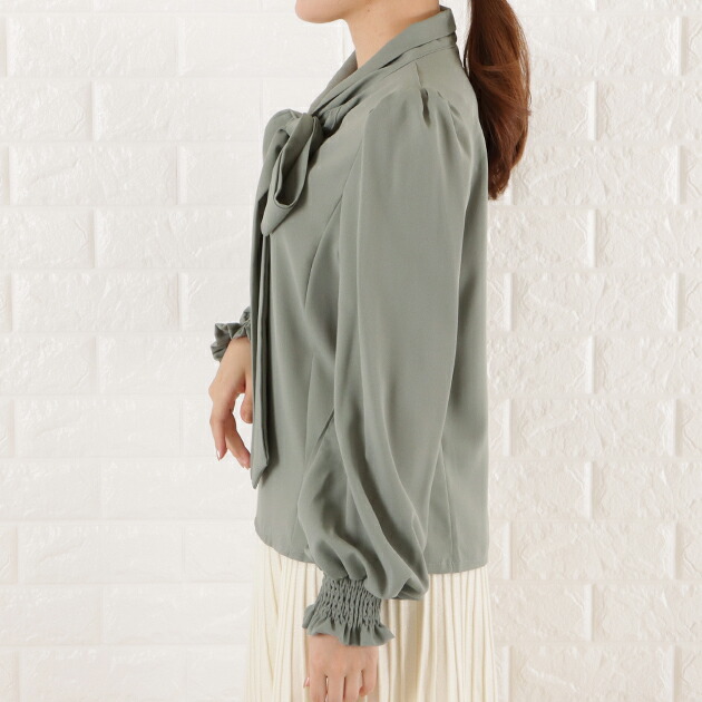 楽天市場】ボリューム袖 ボウタイ ブラウス レディース トップス 長袖