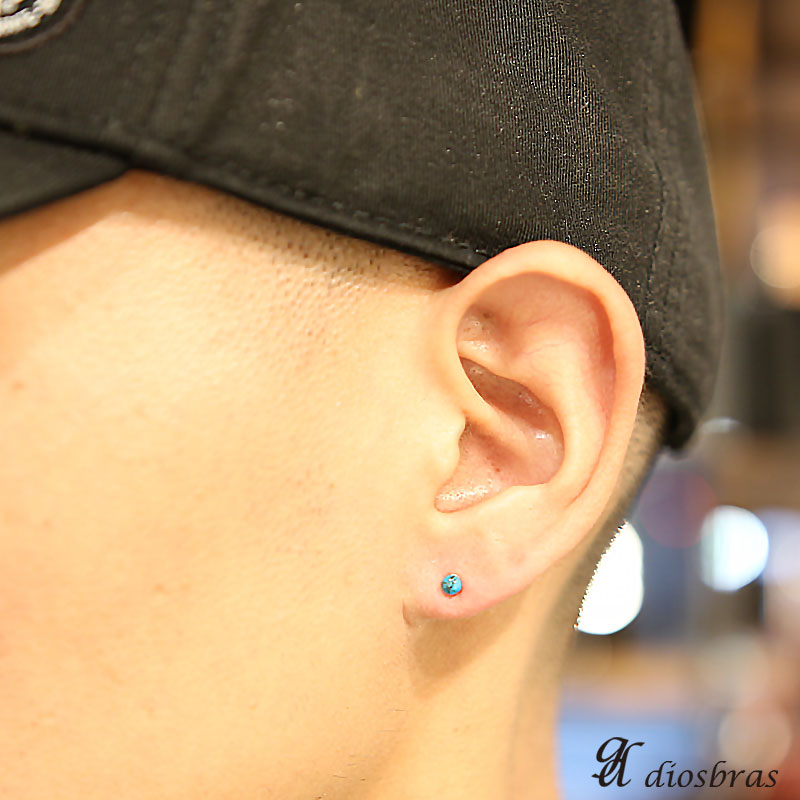 楽天市場】ターコイズ ピアス 本物シルバー925 ピアス 片方 トルコ石