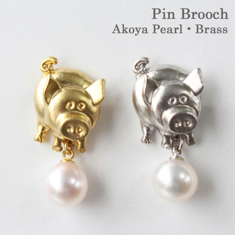 楽天市場】ブタに真珠 ピンブローチ あこや真珠 宇和島真珠 男性用