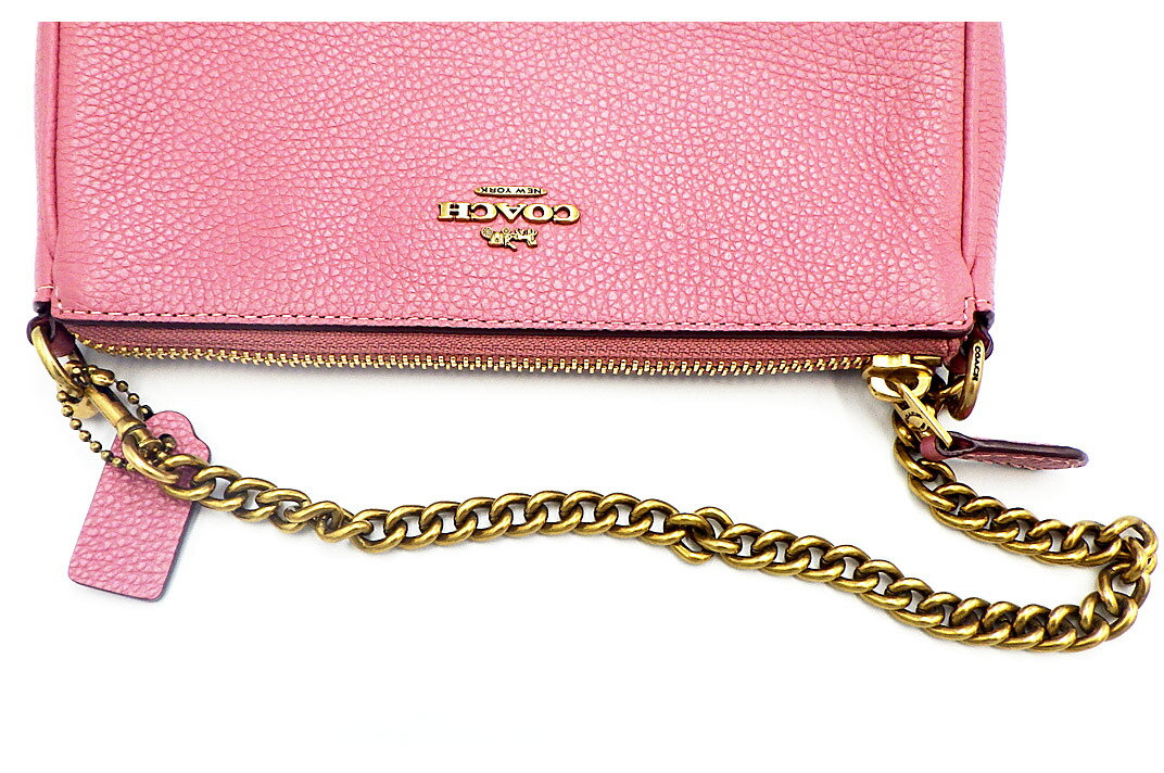 楽天市場】COACH(コーチ） チェーン アクセサリーポーチ 53077 ピンク