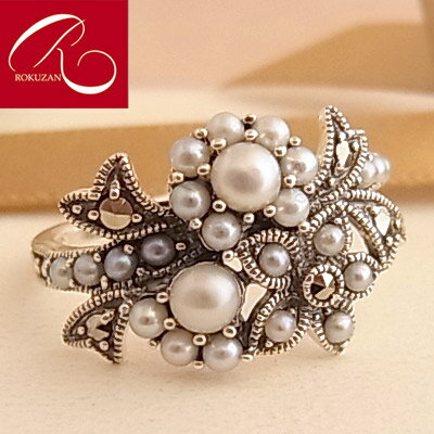 楽天市場】【碌山】 シルバー 淡水パール フローラル リボン ブーケ