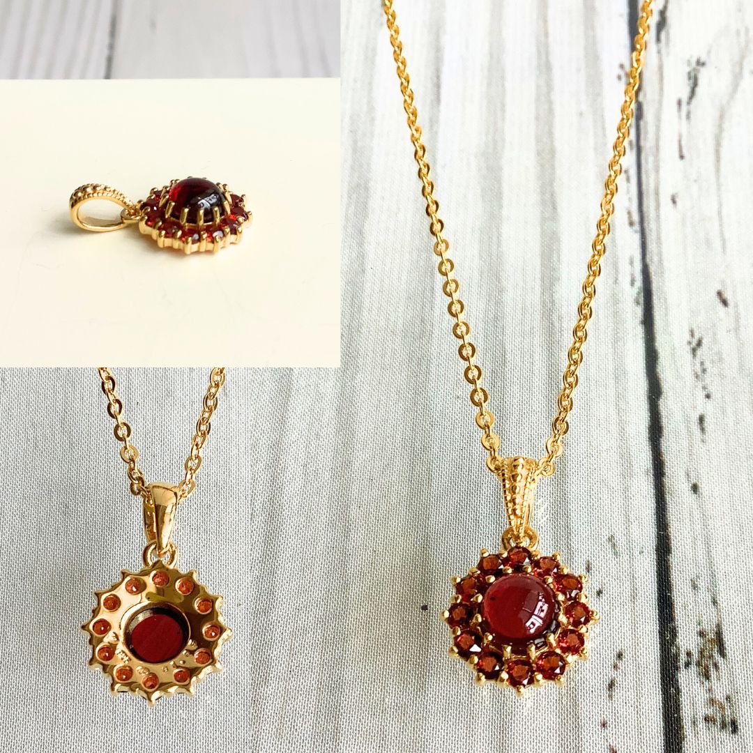 楽天市場】【碌山】 シルバー ガーネット ダリア ペンダントトップ碌山