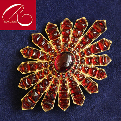 楽天市場】【碌山】 シルバー ガーネット ブローチ ロクザン シルバー