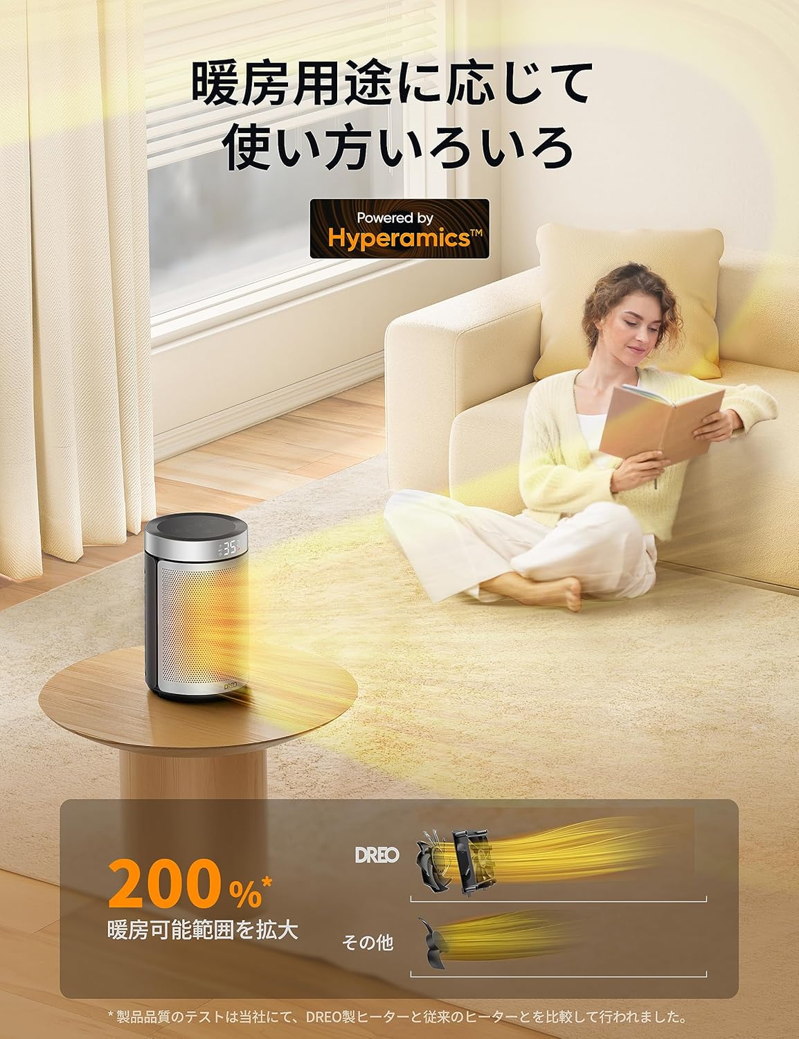 楽天市場】2025新登場 DREOヒーター セラミックヒーター 1200W/1000W