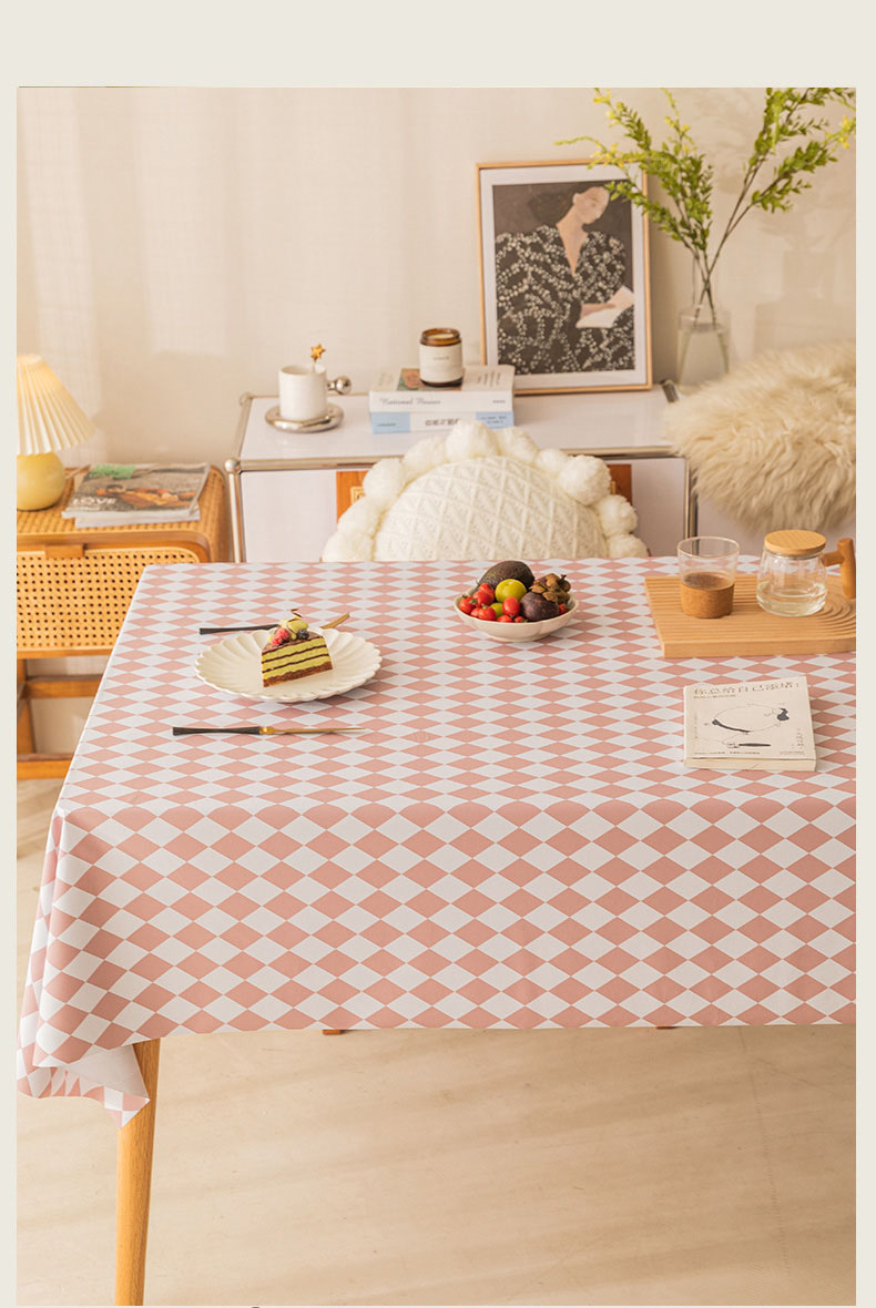 楽天市場】テーブルクロス テーブルマット チェック柄 PU 皮革生地 PVC