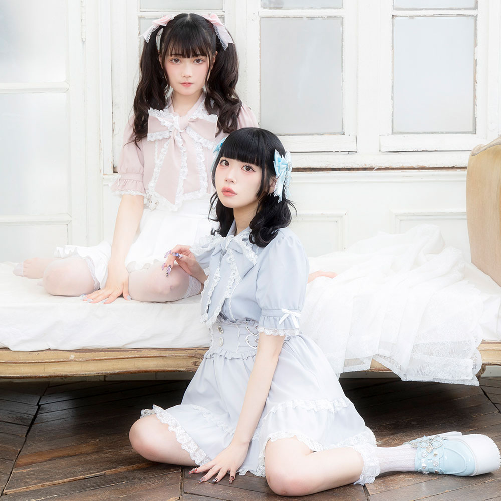 楽天市場】レースフリルたっぷり上品ボウタイリボンブラウス : 夢展望