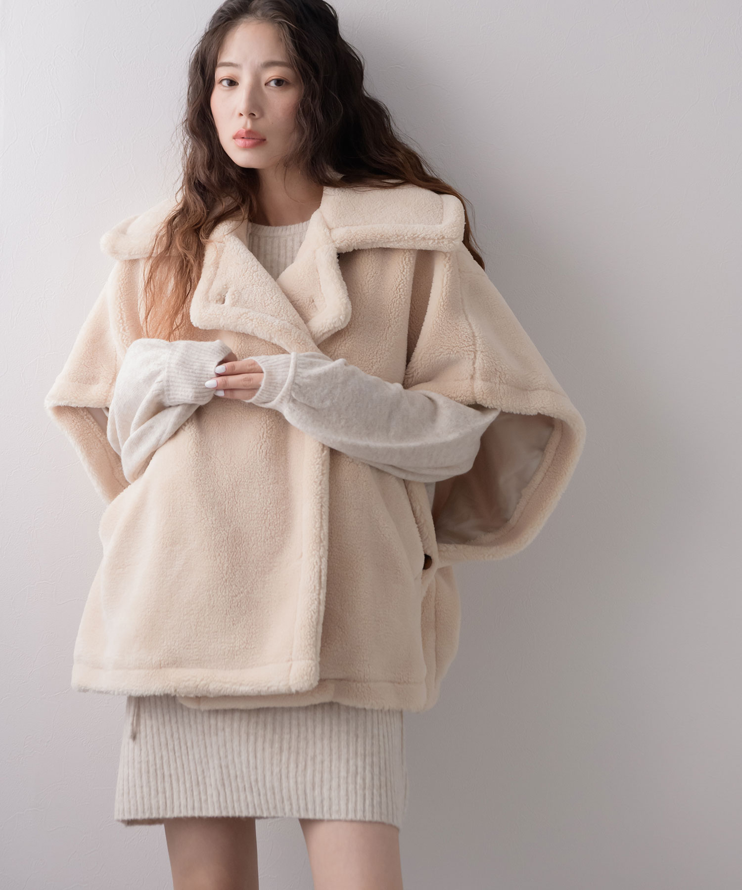 楽天市場】テディベアポンチョコート ポンチョ コート レディース