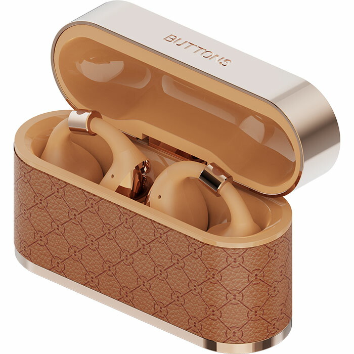 楽天市場】BUTTONS BUTTONS CLIP Gold Brown ワイヤレスイヤホン