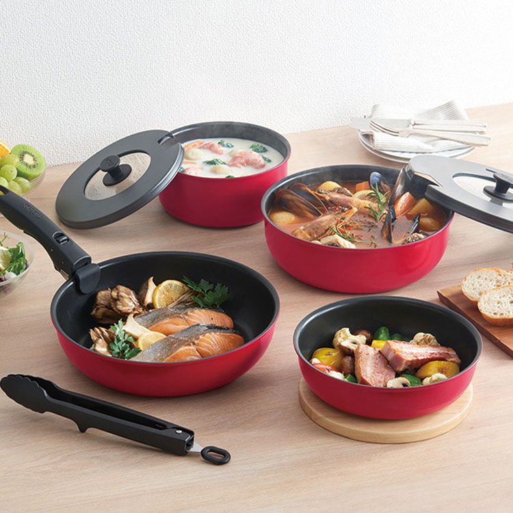 楽天市場】サーモス 取っ手のとれるフライパン9点セットAA KSA-9A BK