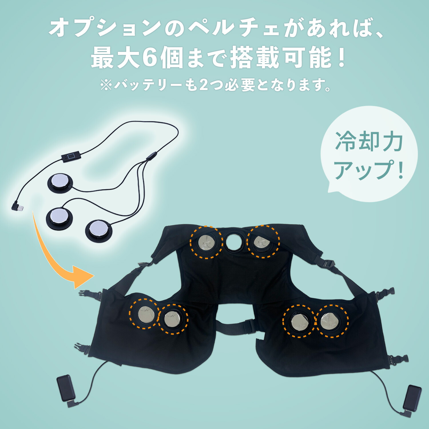 楽天市場】ペルチェベスト メッシュ 冷却モード 加熱モード 増やせる