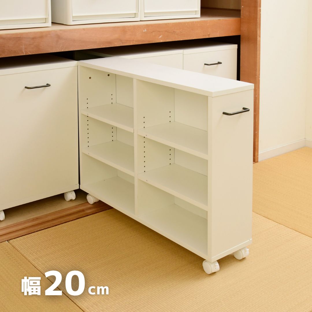 楽天市場】収納ラック キャスター付き 本棚 奥行78 高さ65 幅20/26