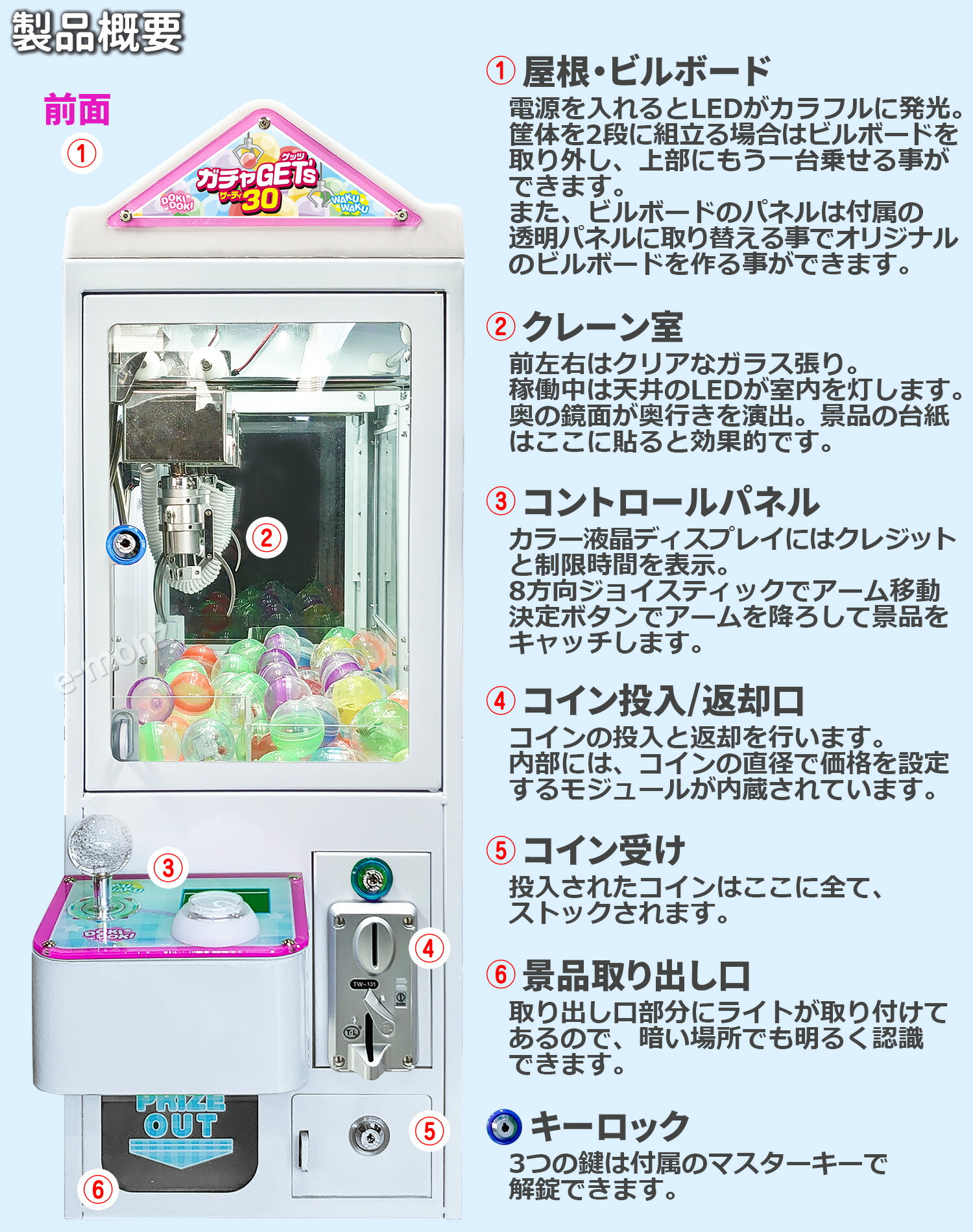 楽天市場】[当社製品保証1年！インボイス対応！] クレーンゲーム機