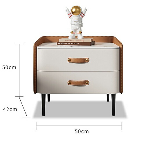 楽天市場】ナイトテーブル サイドテーブル 幅50cm 2段 PUレザー 革