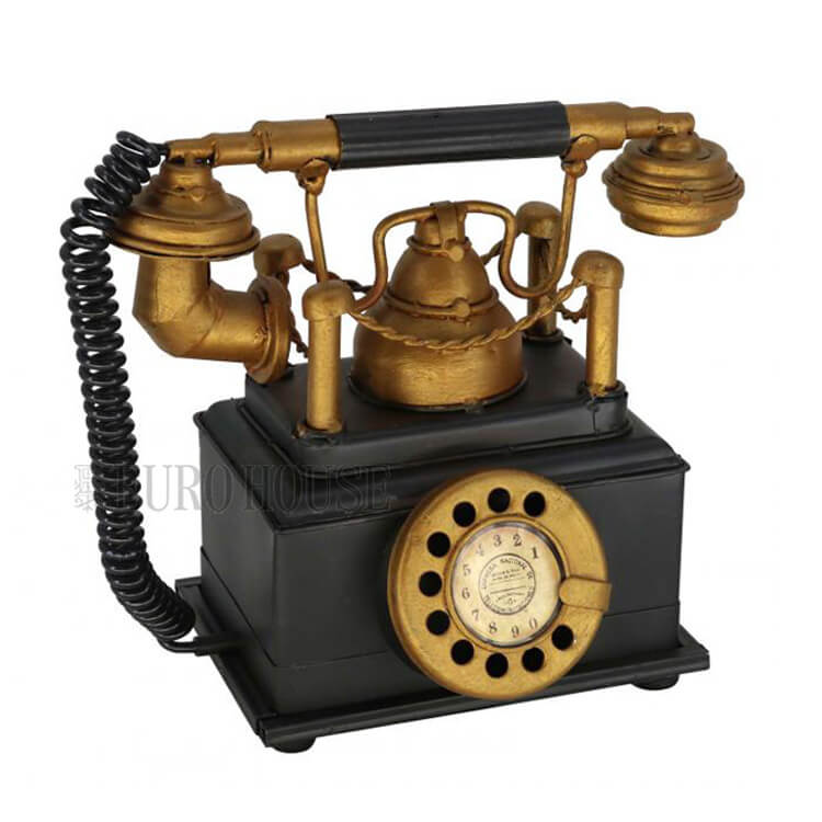 楽天市場】【送料無料】ブリキのおもちゃ telephone bank 黒電話 電話