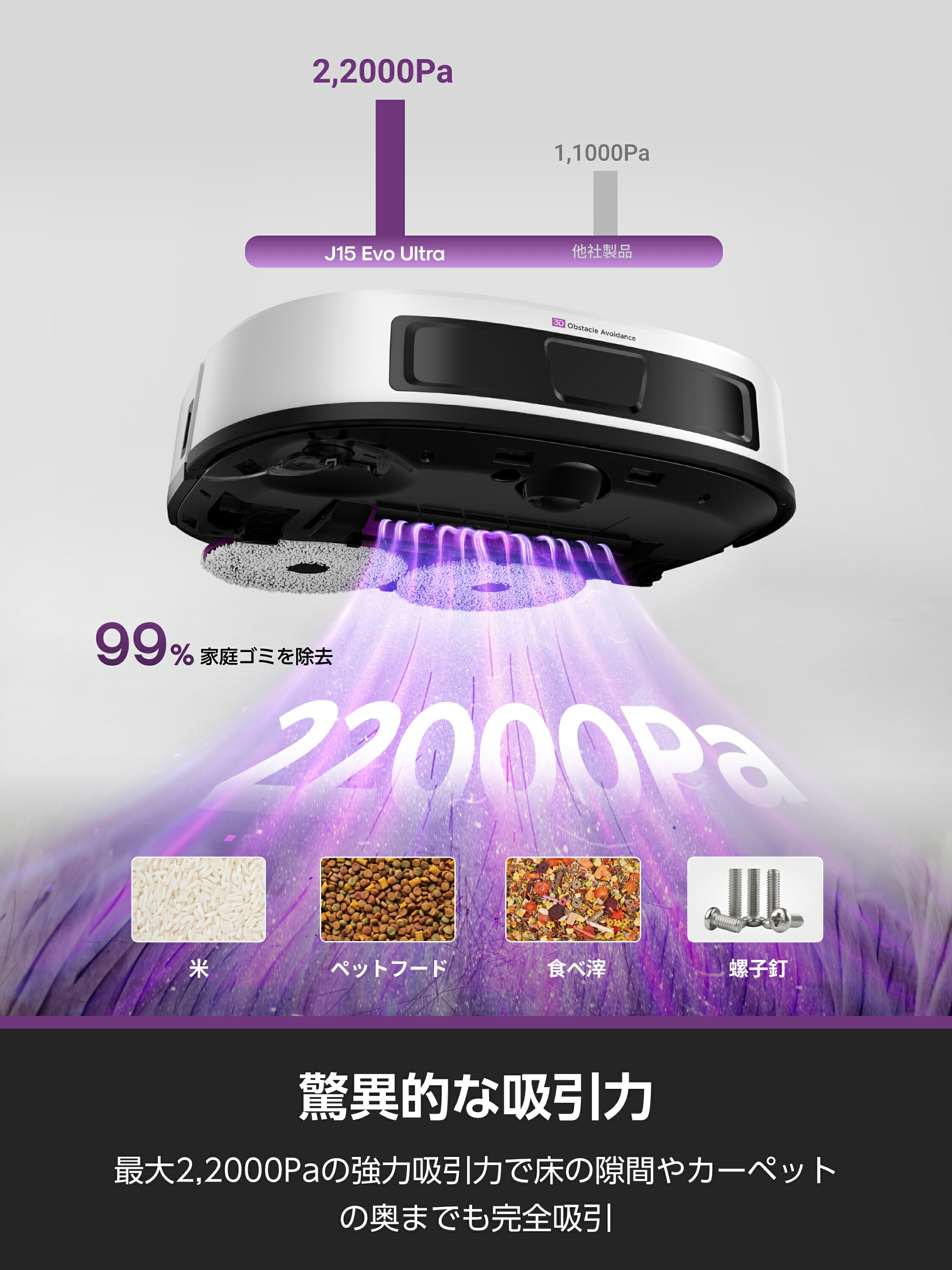 楽天市場】EUREKA（ユーリカ） J15 Evo Ultra ロボット掃除機 22000Pa