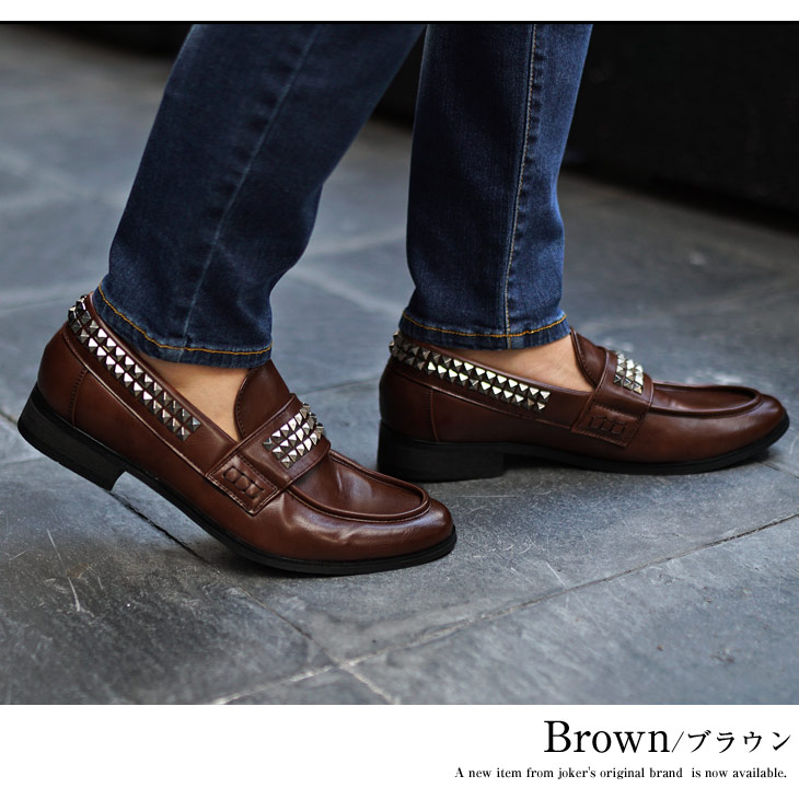 楽天市場】ローファー メンズ おしゃれ スタッズローファー フェイク