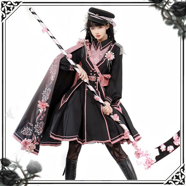 楽天市場】ミニロリ 軍服ロリータ ゴスロリ フルセット ワンピース