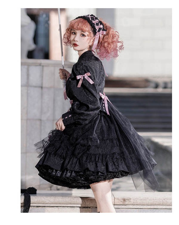 楽天市場】ロリータワンピース ゴスロリ クラロリ 黒 ブラック