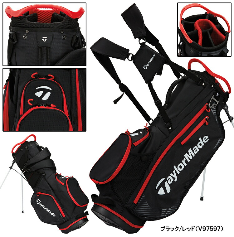 TaylorMade キャディバッグ ブラック/レッド TaylorMade ゴルフバッグ