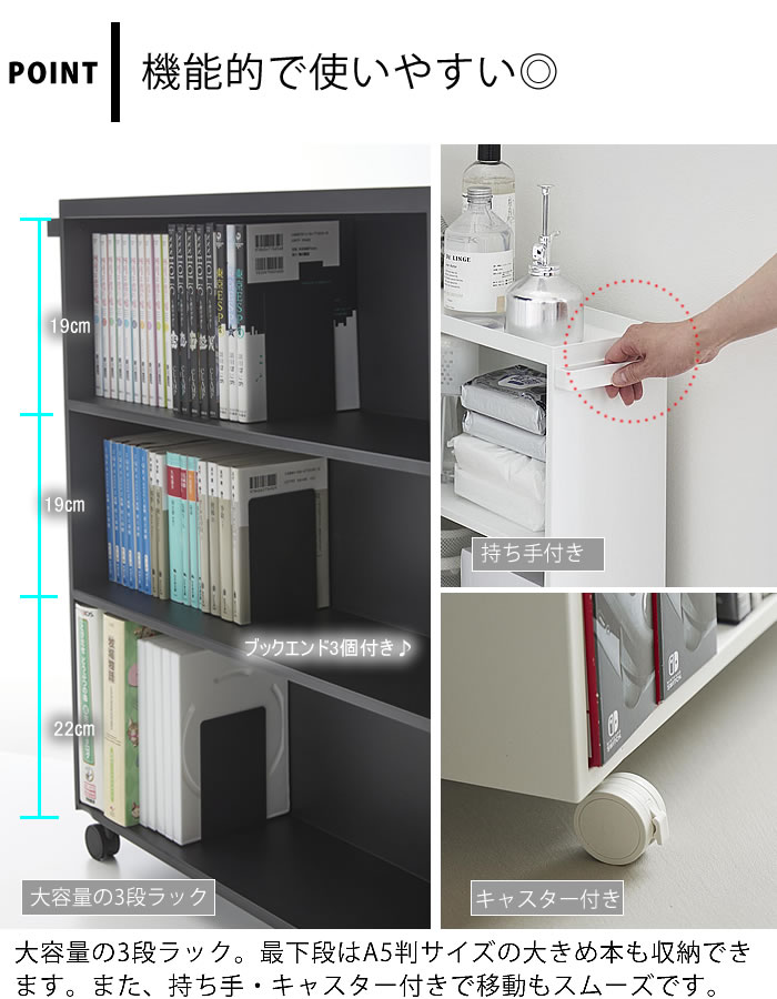 楽天市場】【3月1日は最大P10倍祭♪】マンガ 収納 ハンドル付き隠せる