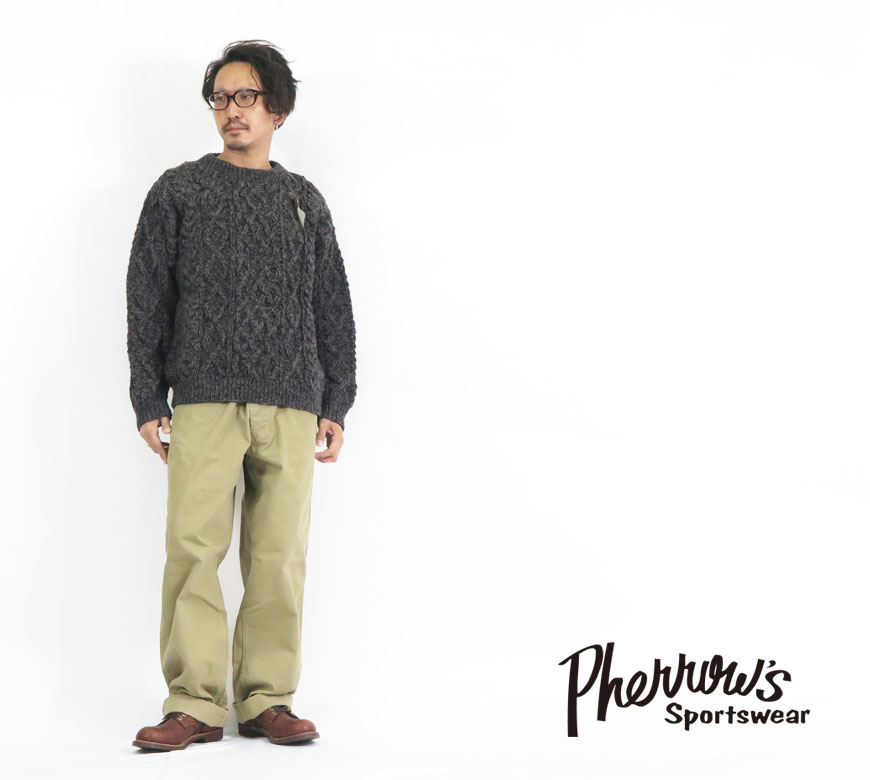 楽天市場】フェローズ Pherrow's 長袖 ハンドニット フィッシャーマン