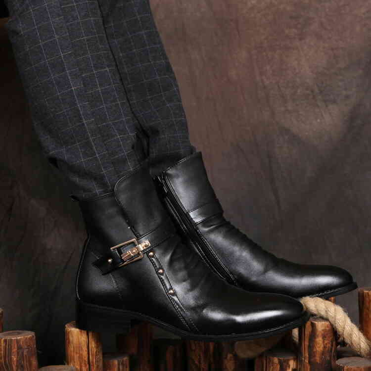 楽天市場】牛革 ドレープブーツ メンズ ブーツ サイドジップ サイド