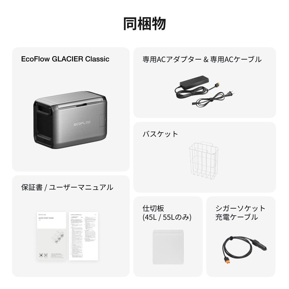 楽天市場】GLACIER Classic 45L ポータブル冷蔵庫 +ポータブル電源