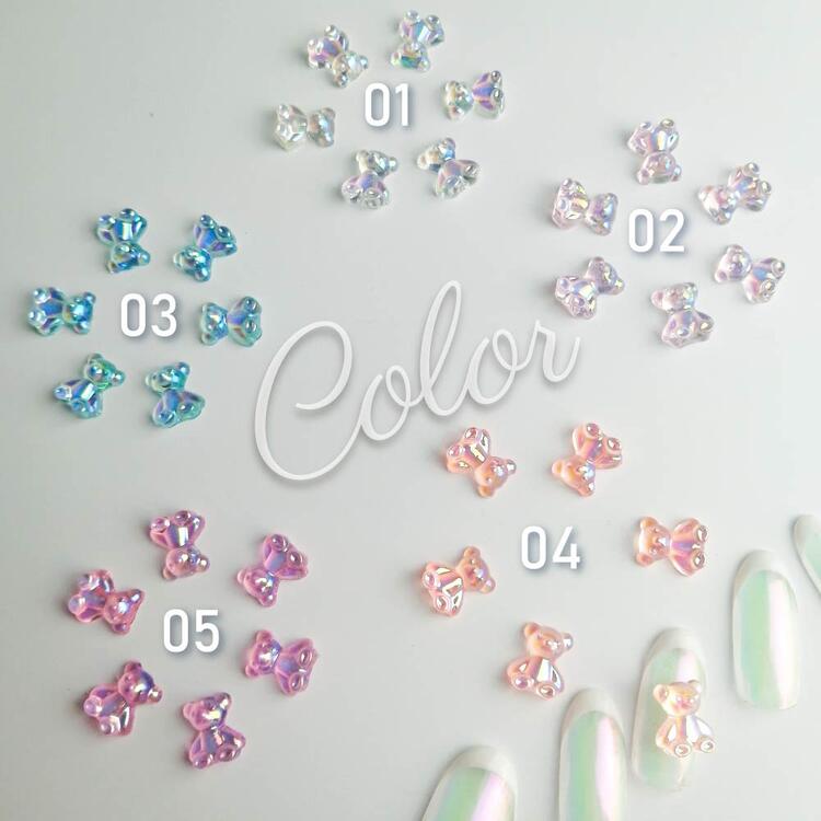 楽天市場】ネイル パーツ くま【各色6個入り】bear ホワイト ブラック