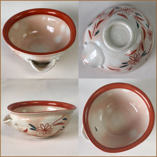 楽天市場】片口付き鉢 赤絵花 変形注ぎ口付 (19.5cm)国産.食洗機対応