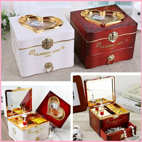 楽天市場】ジュエリー オルゴール 兼用 2段式 アクセサリーボックス