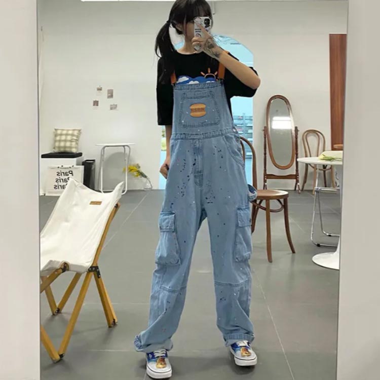 楽天市場】 ダンス オーバーオール ストレート つなぎ デニム ジーンズ