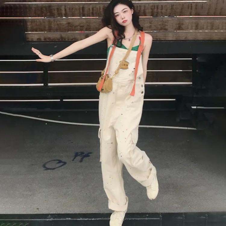 楽天市場】 ダンス オーバーオール ストレート つなぎ デニム ジーンズ