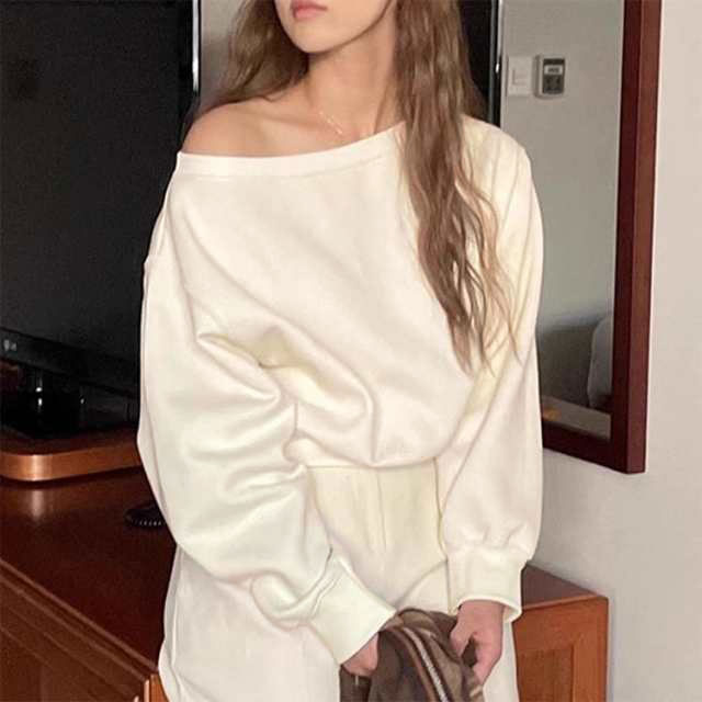 オフショルダースウェットアイボリーmaisonselon