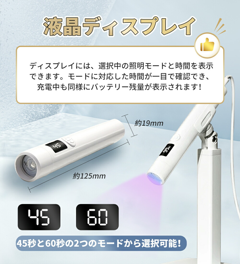 楽天市場】ネイルライト LED ミニネイルライト ホルダー付き