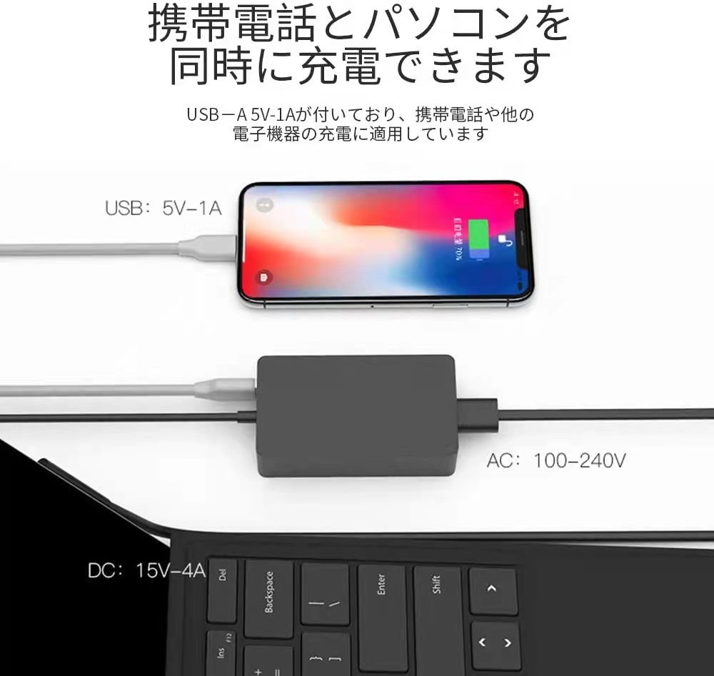 楽天市場】【送料無料】Surface Pro 充電器サーフェス 電源アダプタ