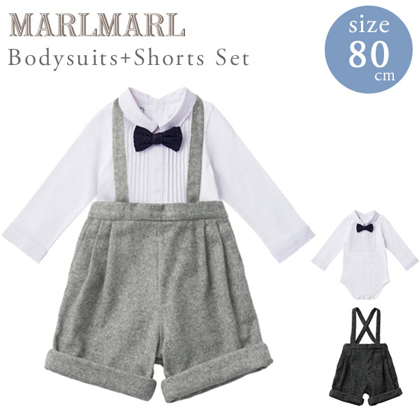 MARLMARL ロンパース ハーフパンツ3点セット 80 MARLMARL ロンパース