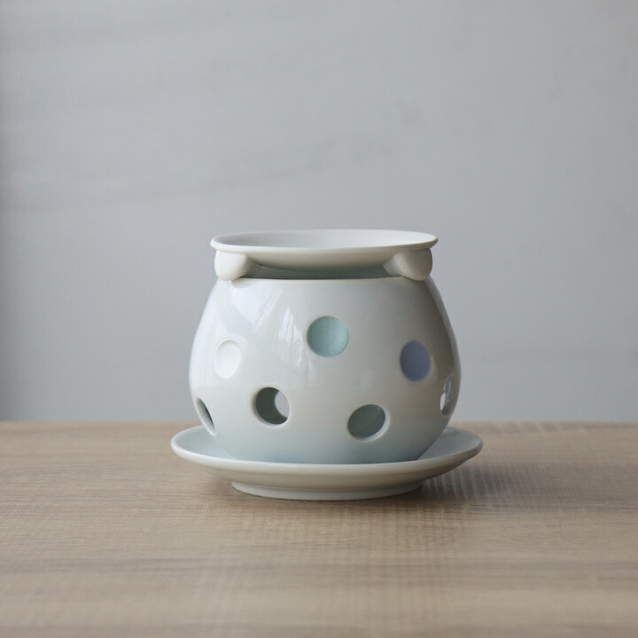 楽天市場】茶香炉 陶器 有田焼 国産 水玉 ドット おしゃれ かわいい