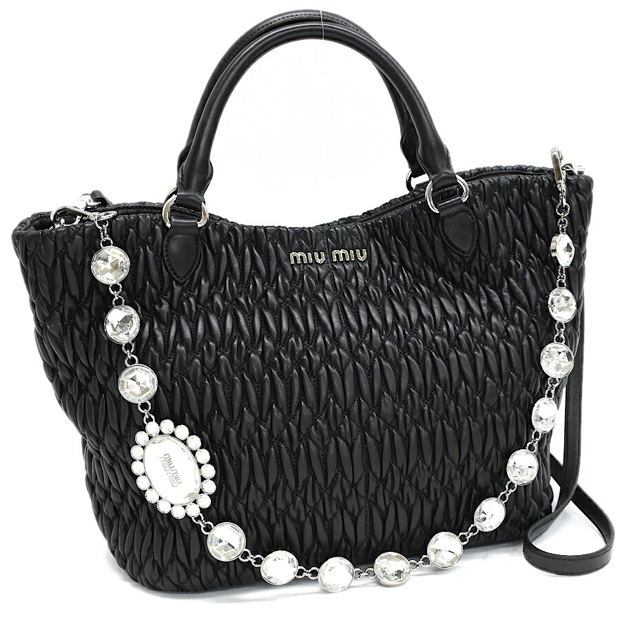 楽天市場】ミュウミュウ ナッパクリスタル 黒の通販