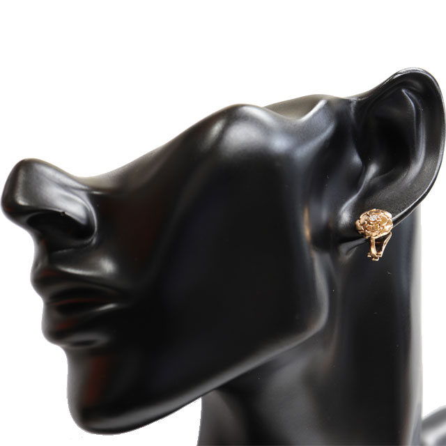 楽天市場】【美品】シャネル CHANEL カメリア ダイヤ ピアス K18 PG